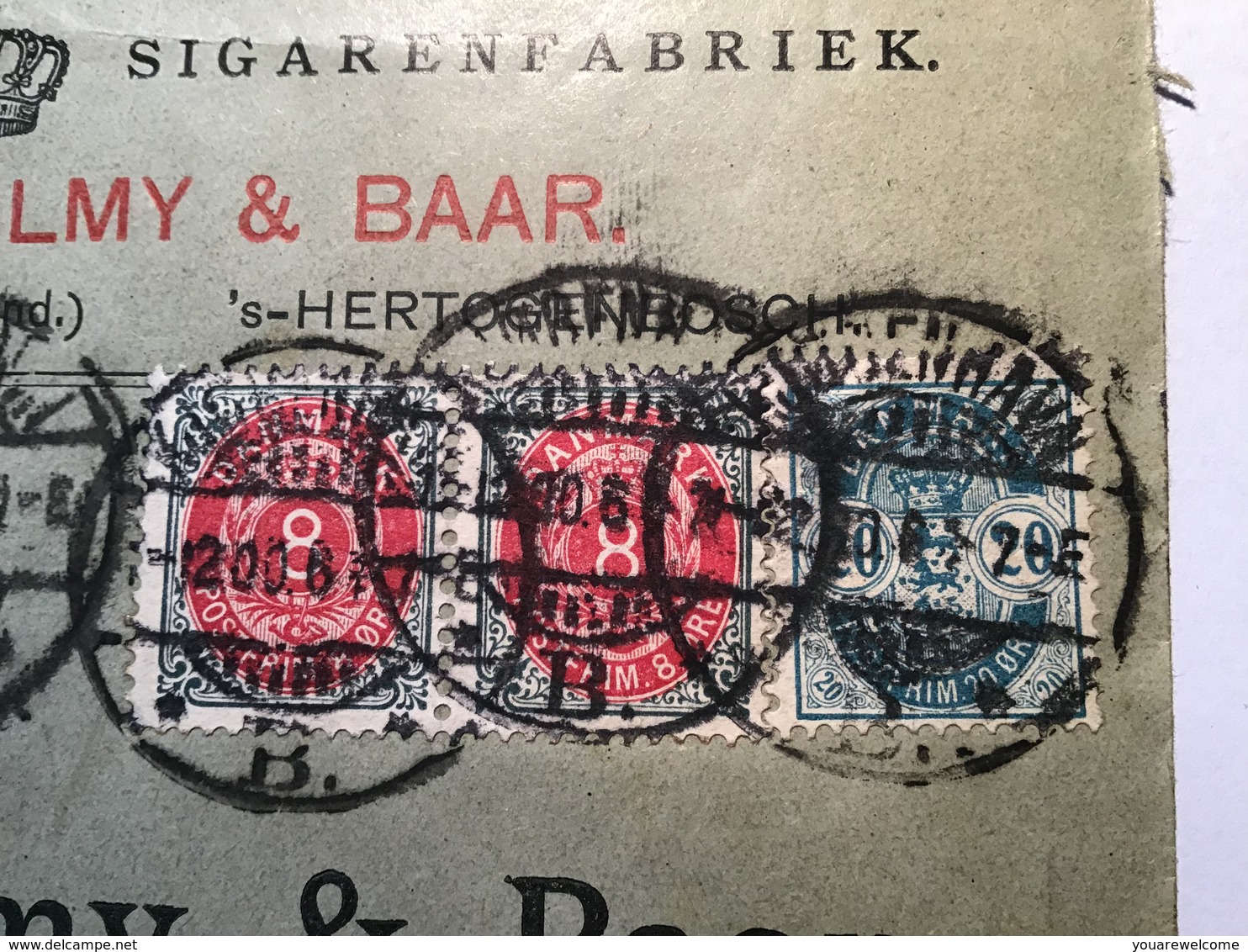 Denmark  RARE REGISTERED Cover KJØBENHAVN 1900 > NETHERLANDS (Dänemark BI-COLOURED Amsterdam Brief - Lettres & Documents