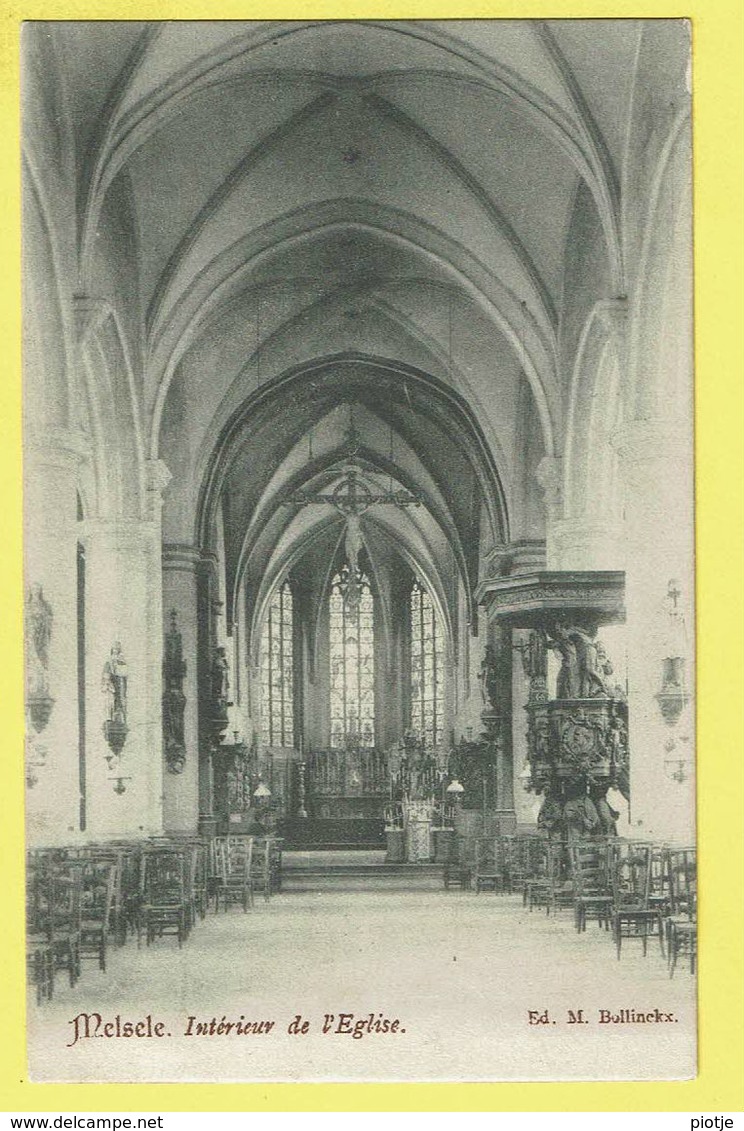 * Melsele (Beveren Waas - Gaverland) * (Ed. M. Bollinckx) Intérieur De L'église, Binnenzicht Kerk, Church, Croix, Rare - Beveren-Waas