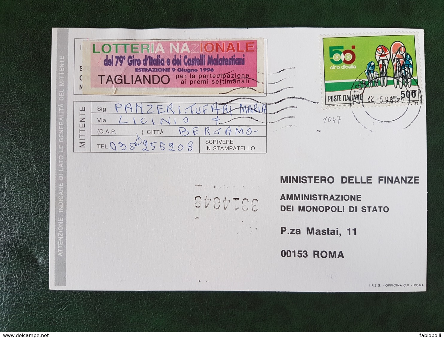 (23886) STORIA POSTALE ITALIA 1996 - 1991-00: Storia Postale