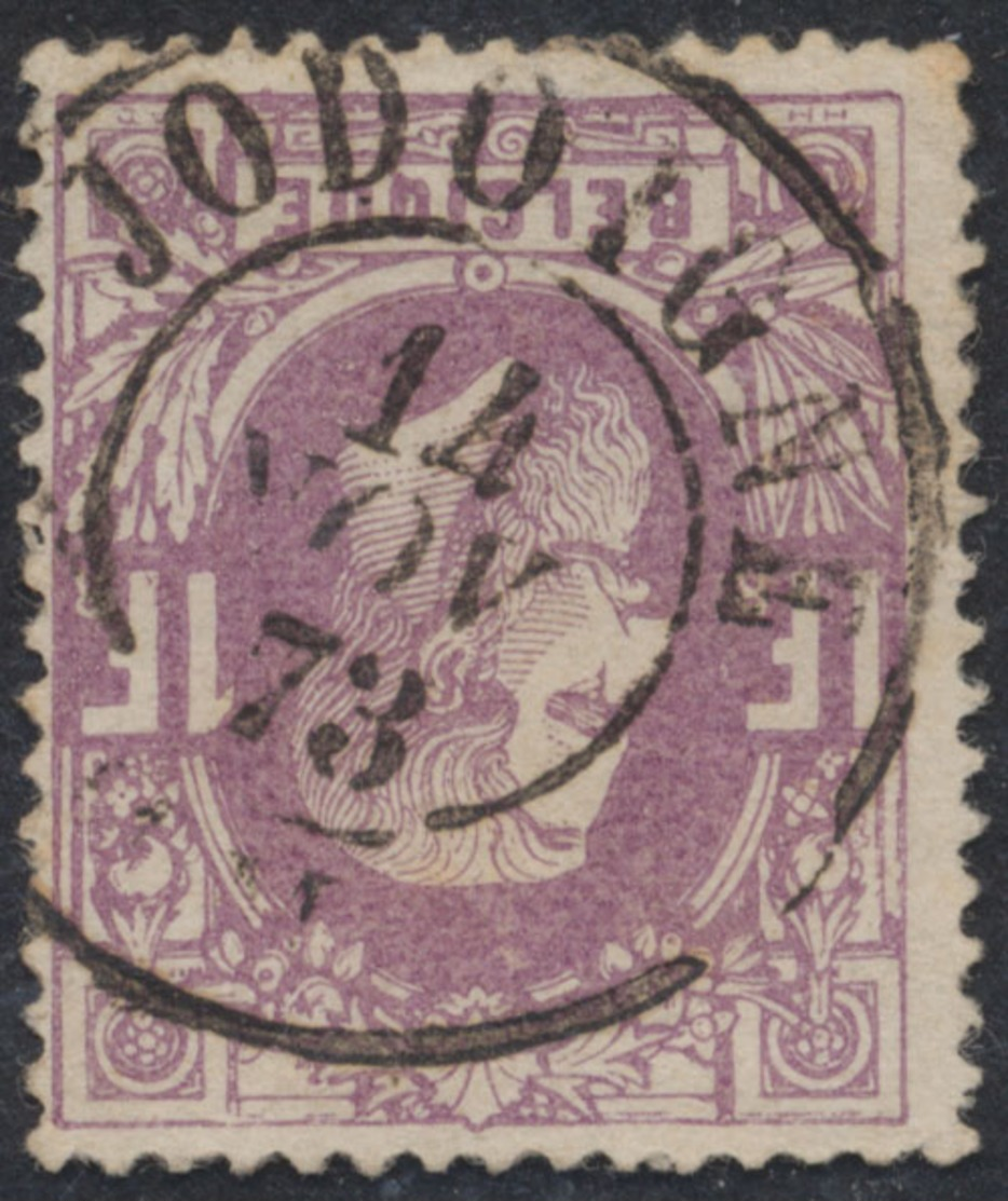 émission 1869 - N°36 Obl Double Cercle "Jodoigne" (1873). Superbe Centrage. - 1869-1883 Leopoldo II