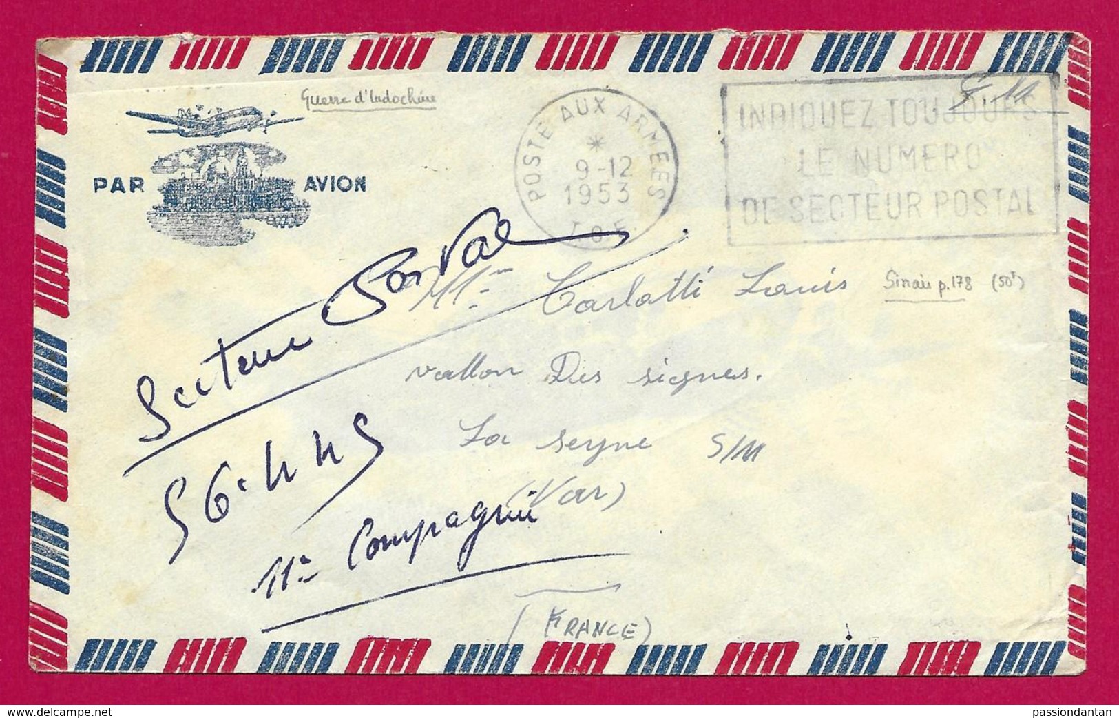 Enveloppe En Franchise Militaire - Poste Aux Armées - TOE - Secteur Postal 56 445 - Guerre D'Indochine / Viêt-Nam