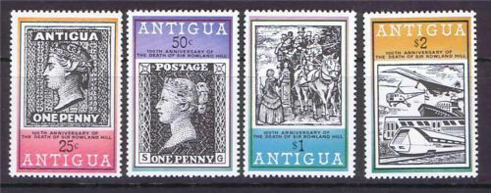 ANTIGUA, 1979 Sir Rowland Hill 4v MNH - Antigua Y Barbuda (1981-...)