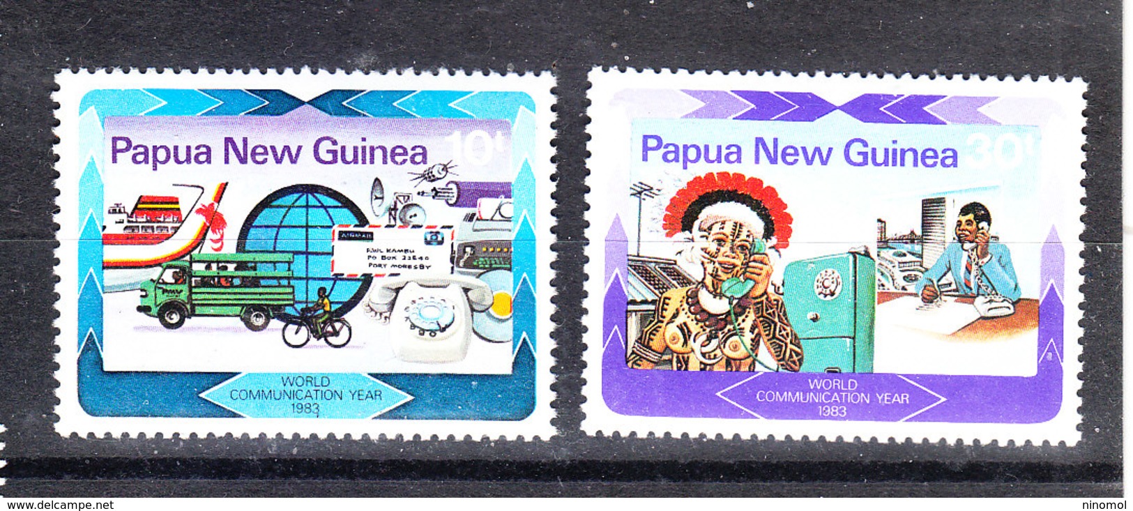 Papua  N. Guinea  - 1983. Bus , Cycling. Telefono E Telefonisti. Telephone And Telephonists. MNH - Telecom