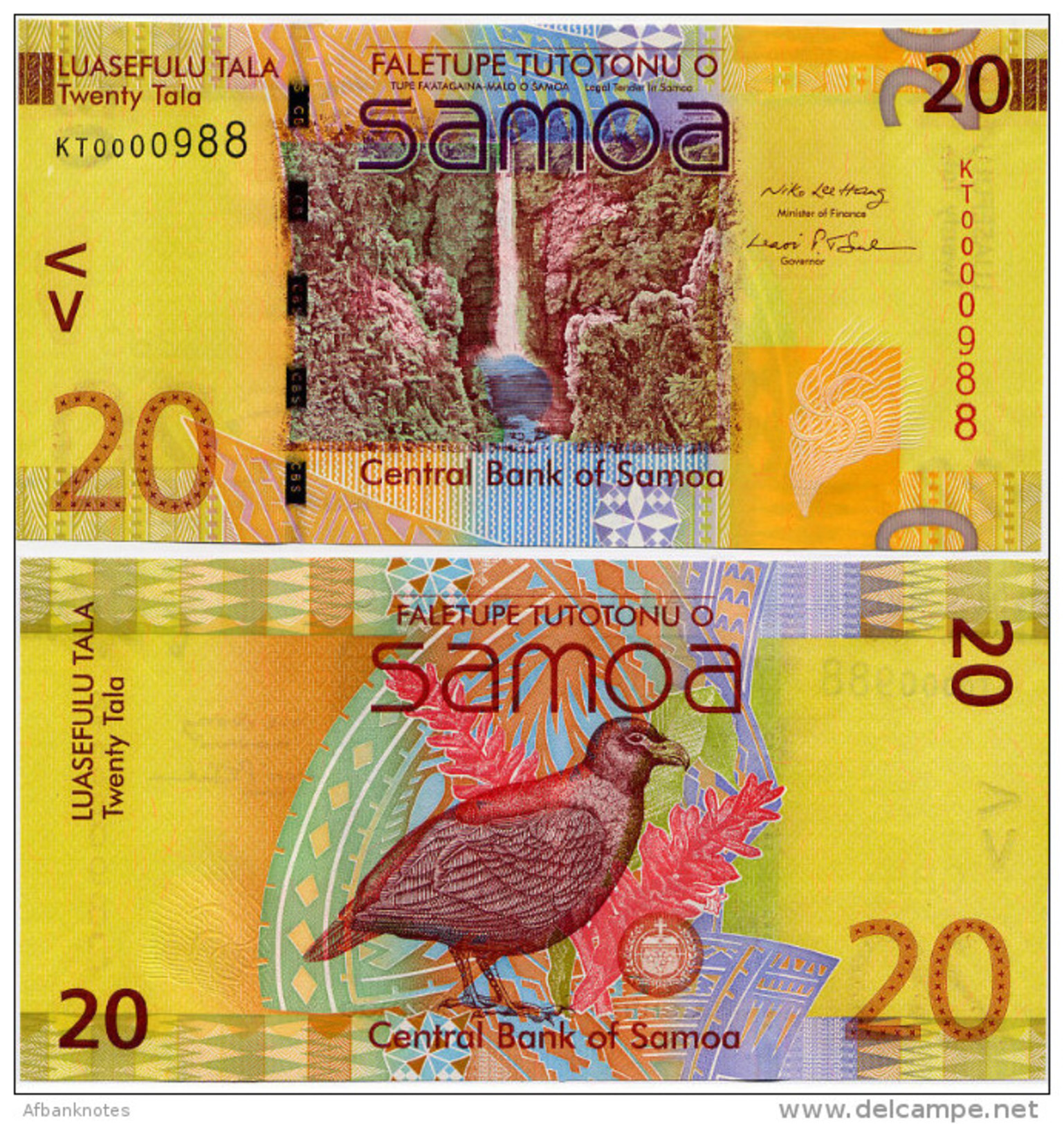 SAMOA        20 Tala        P-40a     ND (2008)     UNC - Samoa