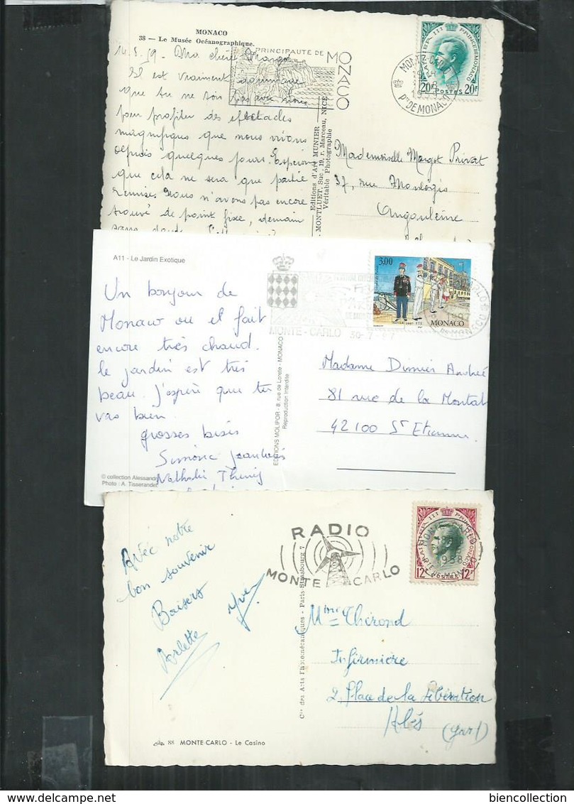 Monaco , 78 Cartes Postales Avec Affranchissement Philatélique - Collections, Lots & Séries