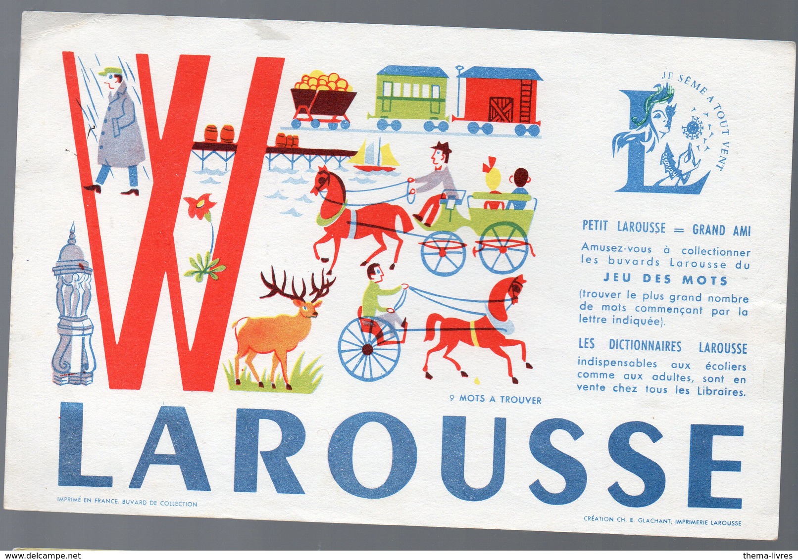 Buvard  LAROUSSE JEU DES MOTS: Le W (PPP10253) - L