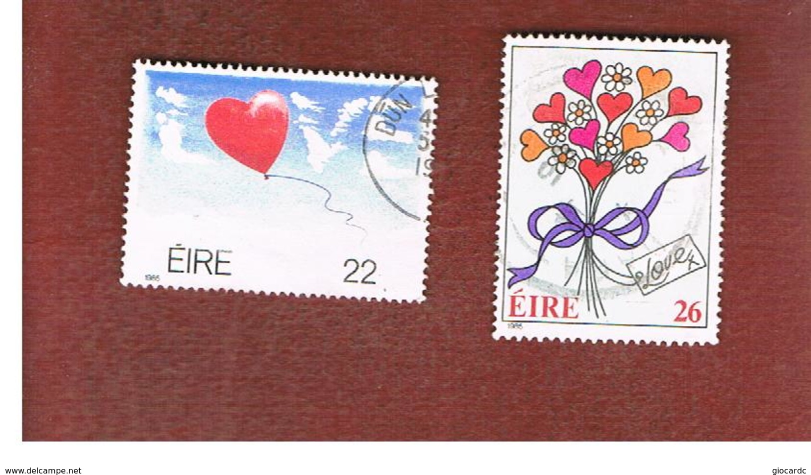 IRLANDA (IRELAND) -  SG 603.604   -    1985 GREETINGS STAMPS  (COMPLET SET OF 2)  -     USED - Usati