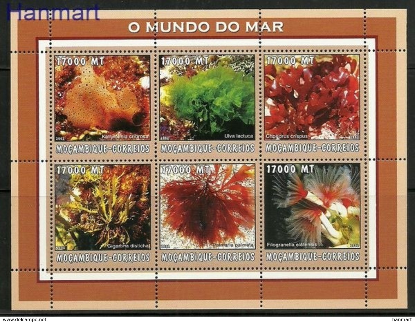 Mozambique 2002 Mi 2608-2613 MNH ( LZS6 MZBark2608-2613 ) - Marine Life