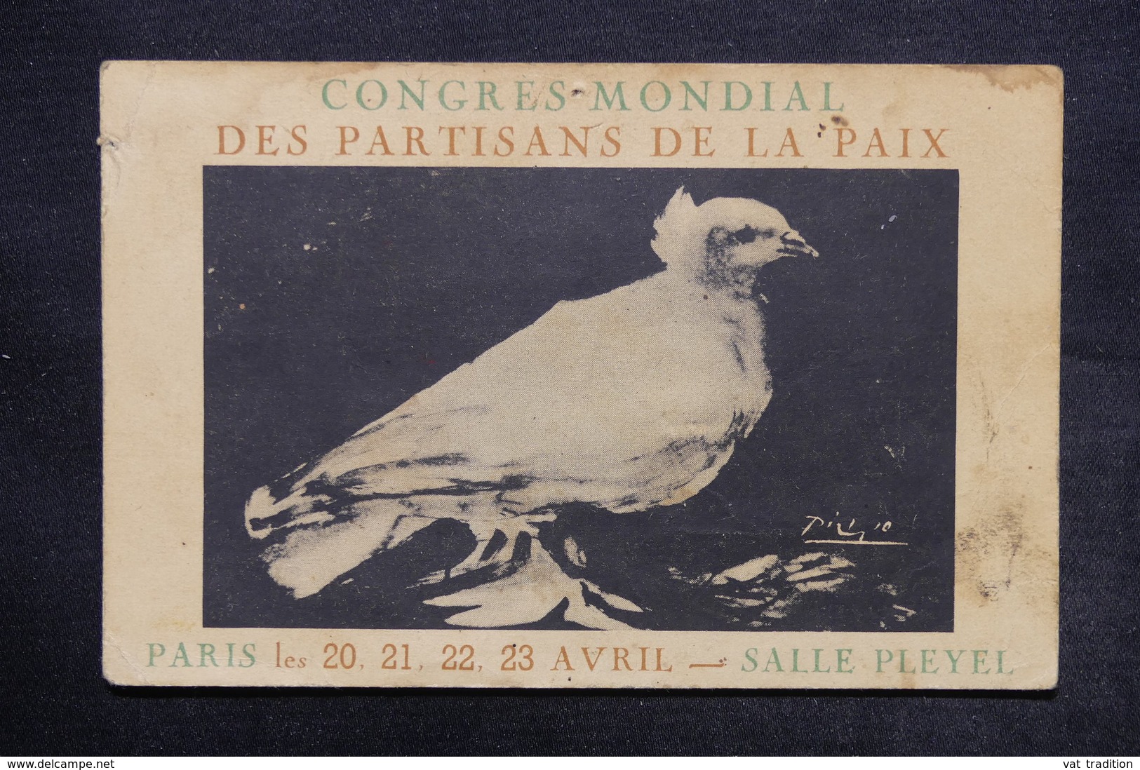 EVÉNEMENTS - Carte Postale - Congrès Mondial Des Partisans De La Paix - Colombe De Picasso - Dans L 'état - L 24387 - Sonstige & Ohne Zuordnung