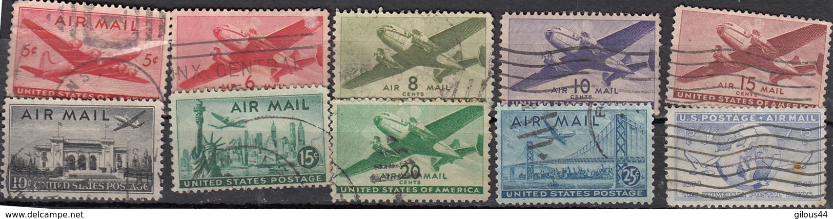 USA Poste Aerienne  Air Mail 10 Values - Autres & Non Classés