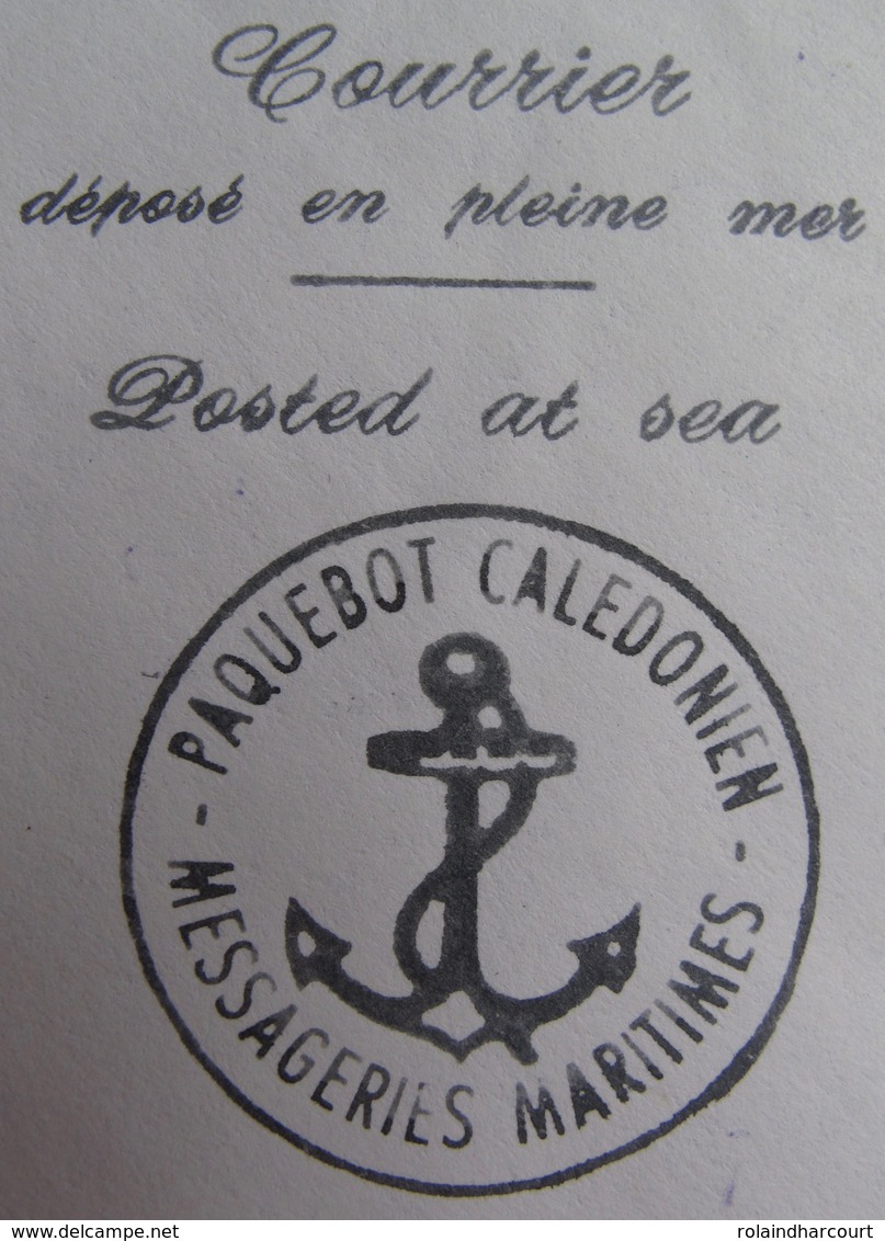 A231 - LETTRE POSTEE EN MER (PAQUEBOT CALEDONIEN) ET DEPOSEE AU 1er PORT D'ESCALE - PAPEETE (ÎLE De TAHITI) à MARSEILLE - Poste Maritime