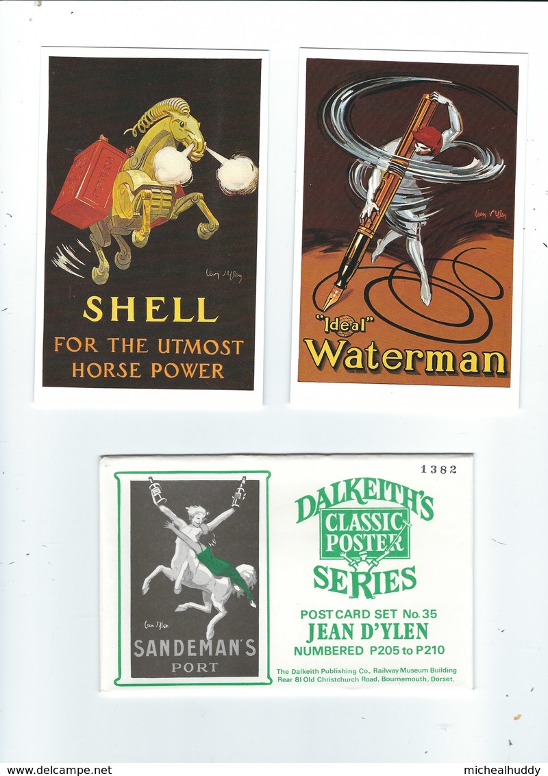 SET OF 6 POSTCARDS PUBL. BY DALKEITHS   JEAN D'YLEN  POSTER ARTWORK - Advertising