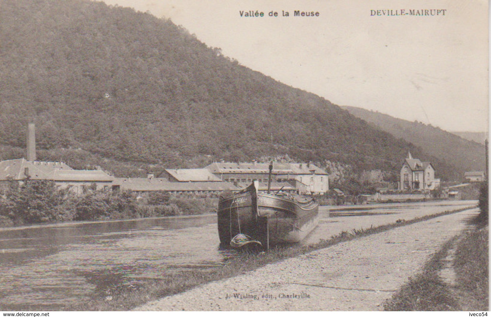 1915  Vallée De La Meuse -  Deville Mairupt  - Péniche - Charleville