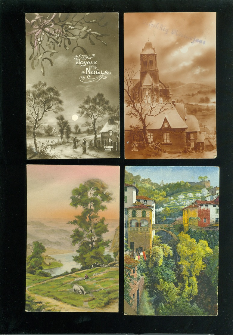 Beau lot de 60 cartes postales de fantaisie paysages paysage Mooi lot van 60 postkaarten fantasie landschappen landschap