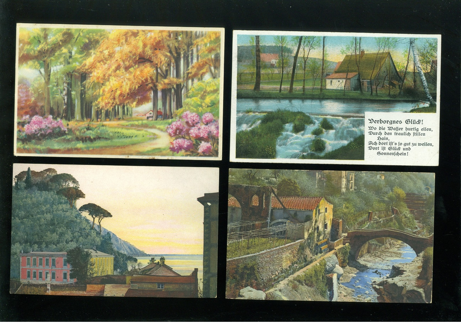 Beau lot de 60 cartes postales de fantaisie paysages paysage Mooi lot van 60 postkaarten fantasie landschappen landschap