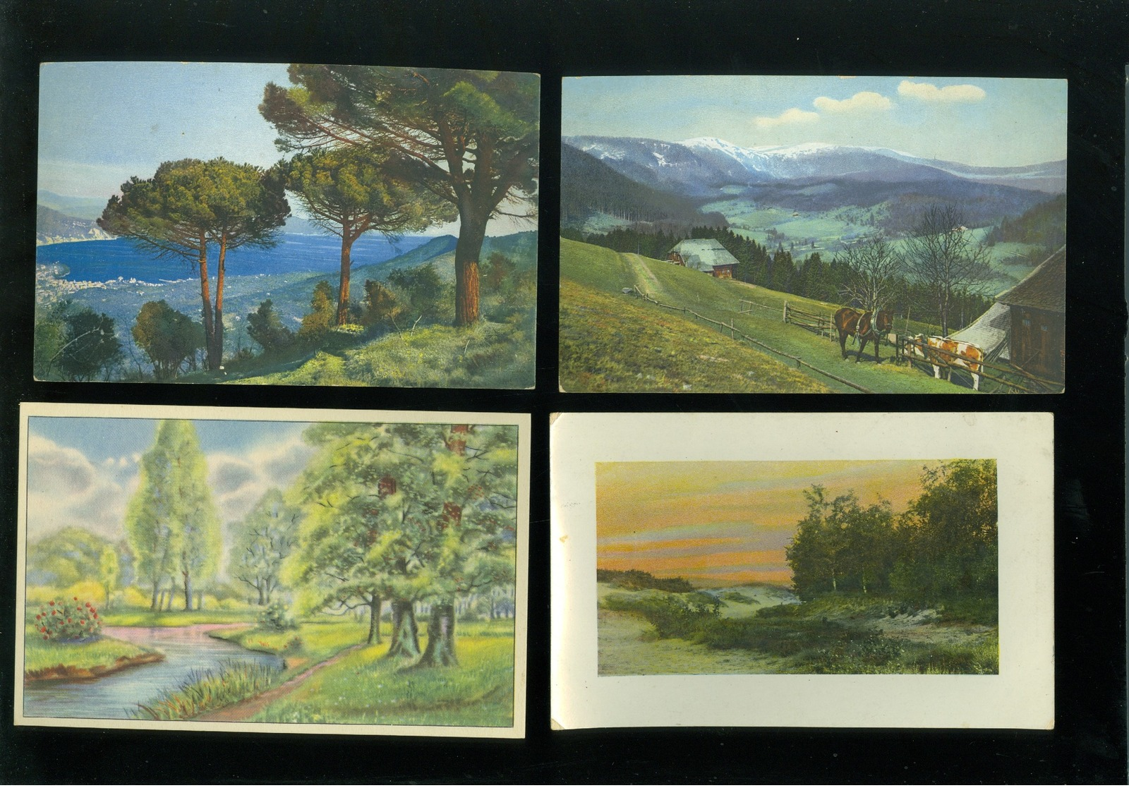 Beau lot de 60 cartes postales de fantaisie paysages paysage Mooi lot van 60 postkaarten fantasie landschappen landschap