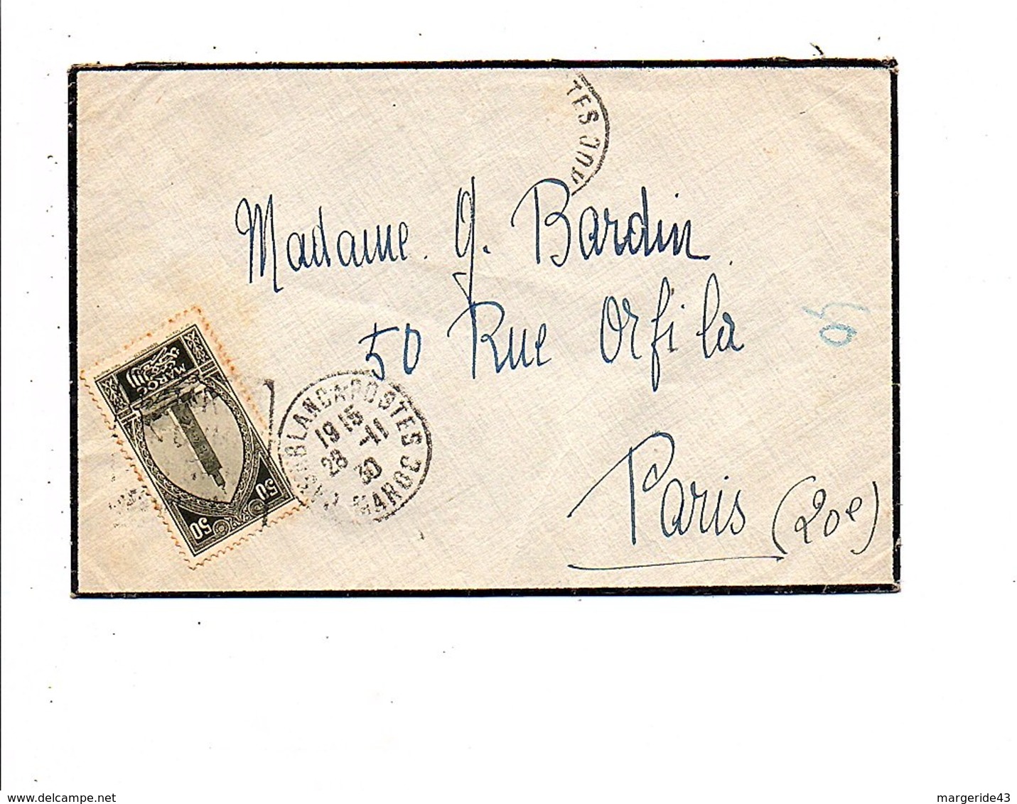 MAROC LETTRE DE CASABLANCA POUR LA FRANCE 1930 - Briefe U. Dokumente