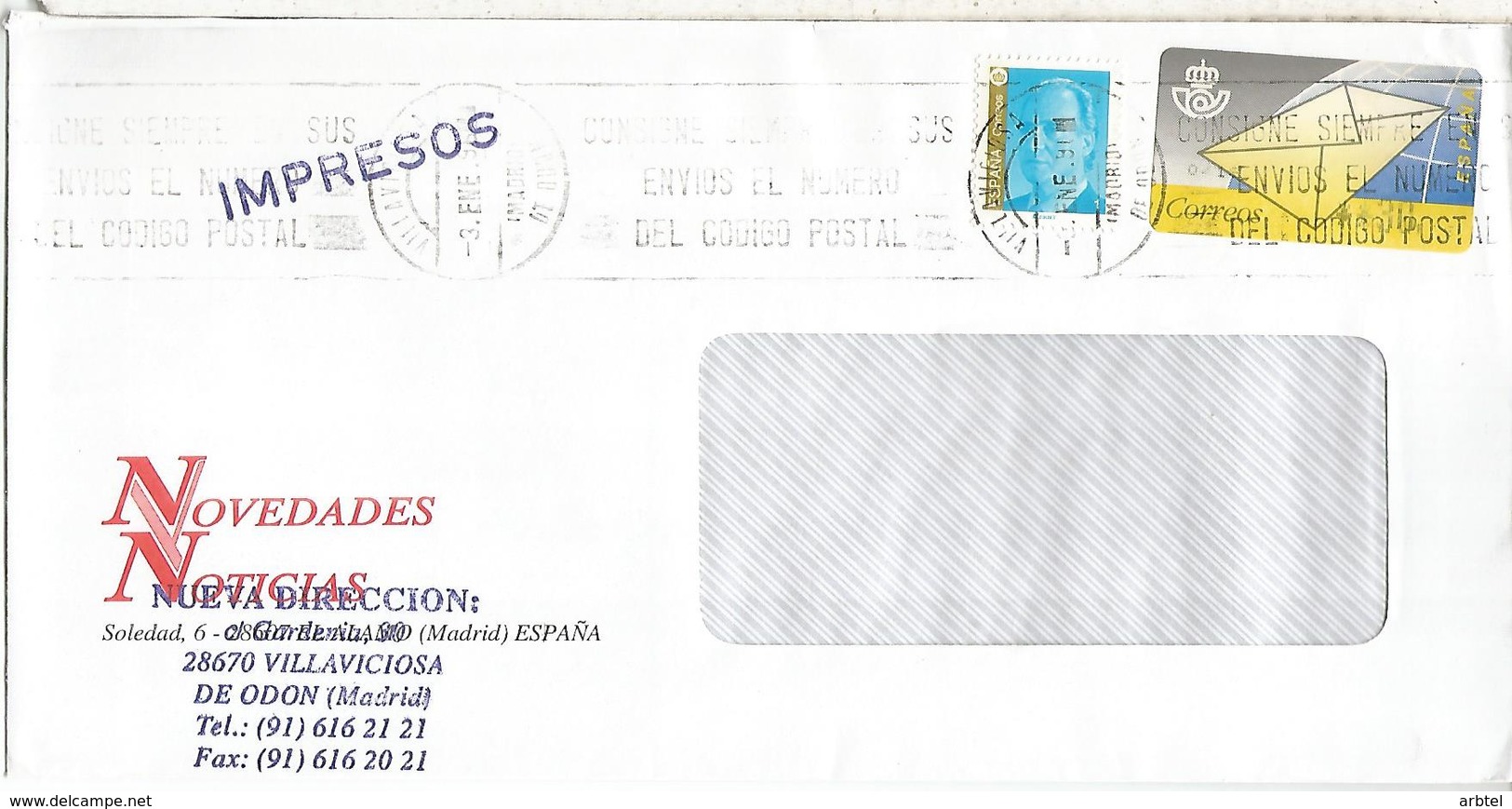 VILLAVICIOSA DE ODON MADRID  CC ATM CARTA LETTER - Cartas & Documentos