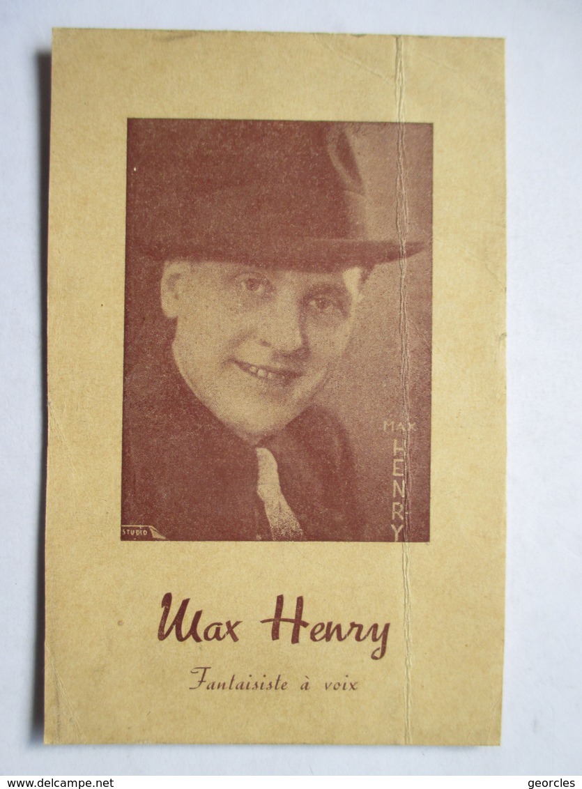 MAX  HENRY    FANTAISISTE  A  VOIX       PLI - Chanteurs & Musiciens