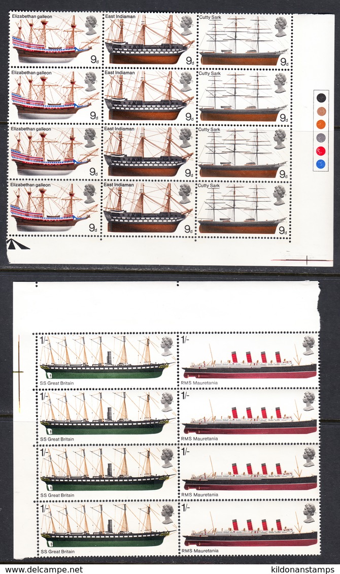 Great Britain 1969 Mint No Hinge, Blocks, Sc# ,SG 779a,782a,783 - Nuevos