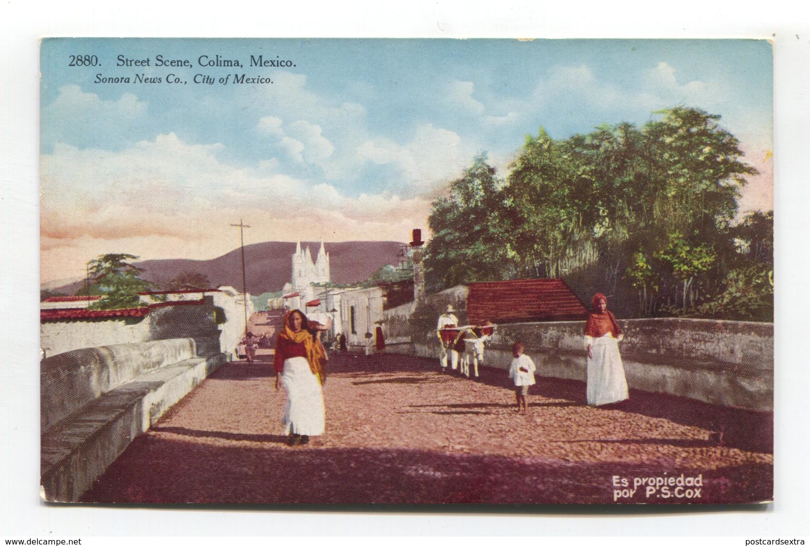 Colima, Mexico - Street Scene - Old Postcard - Messico