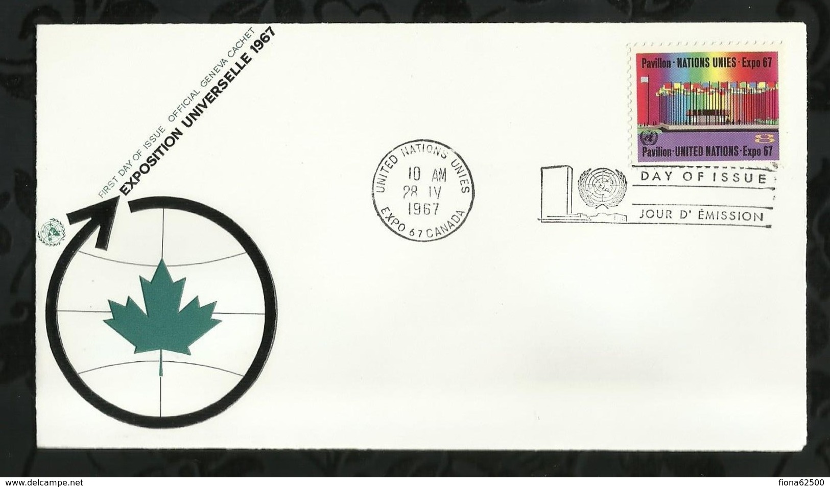 NATIONS-UNIES . EXPO 67 . 28 AVRIL 1967 . CANADA  . - Lettres & Documents