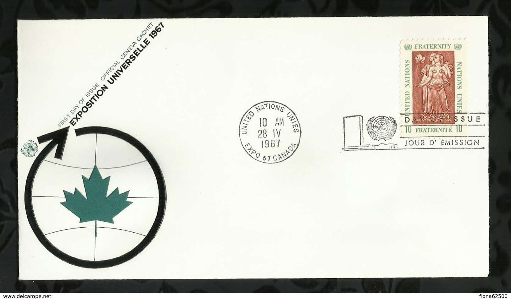 NATIONS-UNIES . EXPO 67 . 28 AVRIL 1967 . CANADA  . - Lettres & Documents