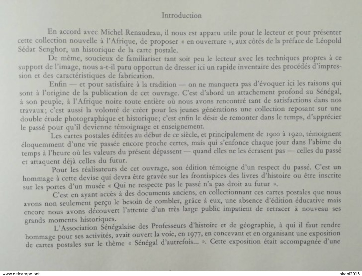 LIVRE HISTOIRE DU SÉNÉGAL EN CARTES POSTALES ÉPOQUE COLONISATION PAR LA  FRANCE  AFRIQUE OCCIDENTALE FRANÇAISE 1981