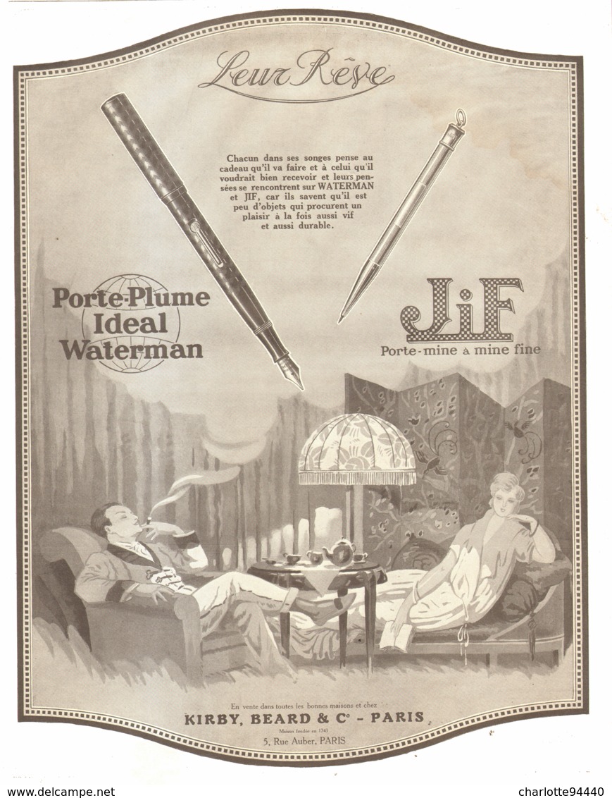 PUB  STYLO-PLUME  " IDEAL WATERMAN   "    1922  (11) - Stylos