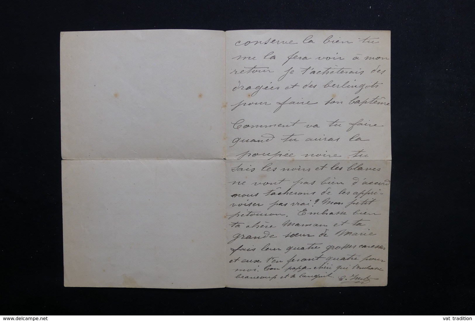 VIEUX PAPIERS - Lettre Avec Dessin En 1915 , D'un Père à Safsafat  ( Maroc ) Pour Sa Fille - L 24425 - Collections