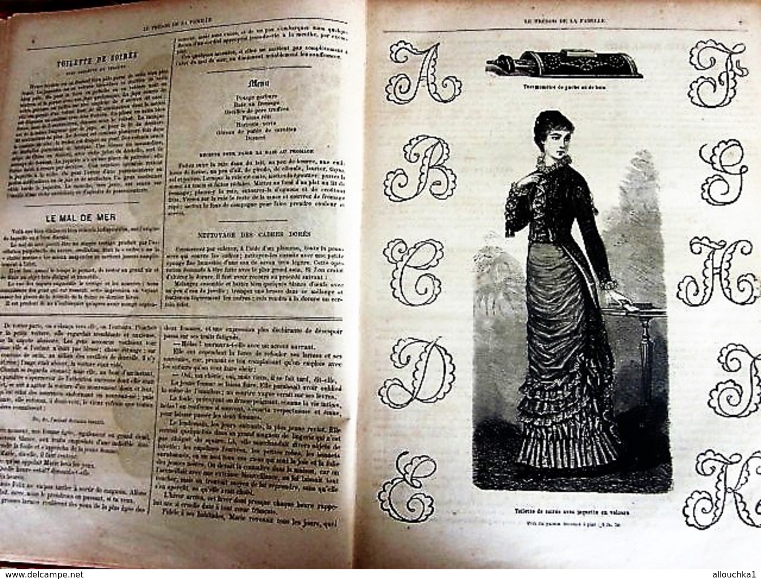 RECUEIL OUVRAGES BRODERIE ALPHABET TAPISSERIE-DENTELLES-LOISIRS CRÉATIFS-TRÉSOR DE LA FAMILLE FIGURINES MODÈLES GRAVURES - Autres & Non Classés