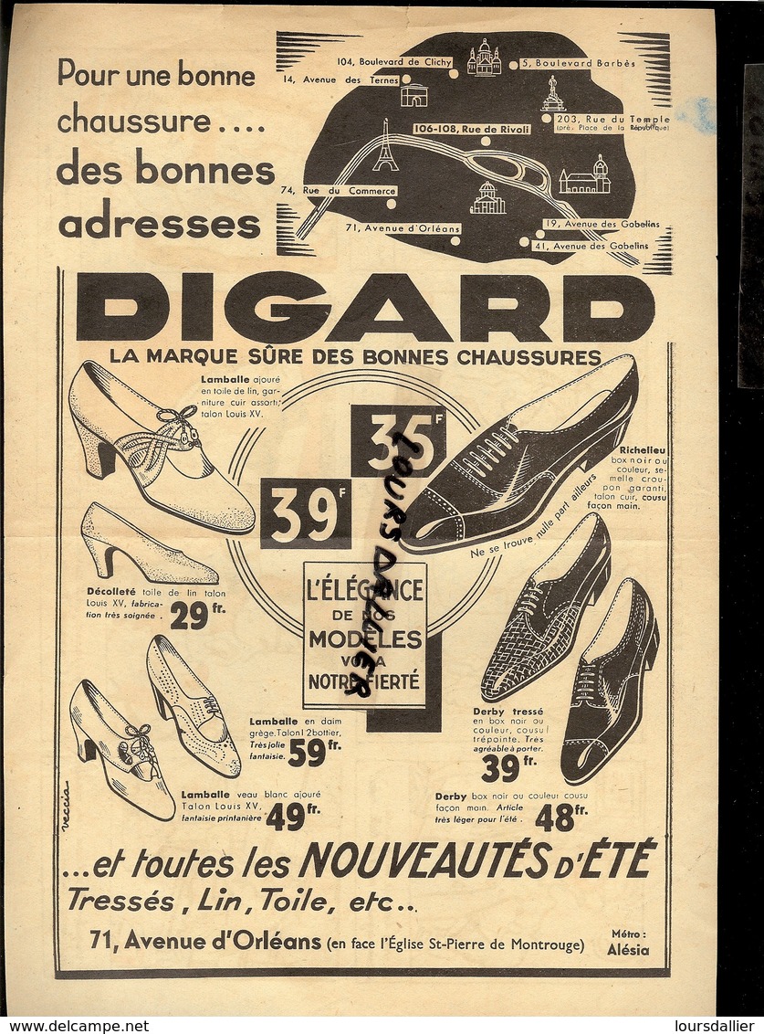 IMAGES DEVINETTES En Couleurs Façon Image D'Epinal  Au Dos DIGARD Chaussures 71 Av Orléans PARIS - Publicités
