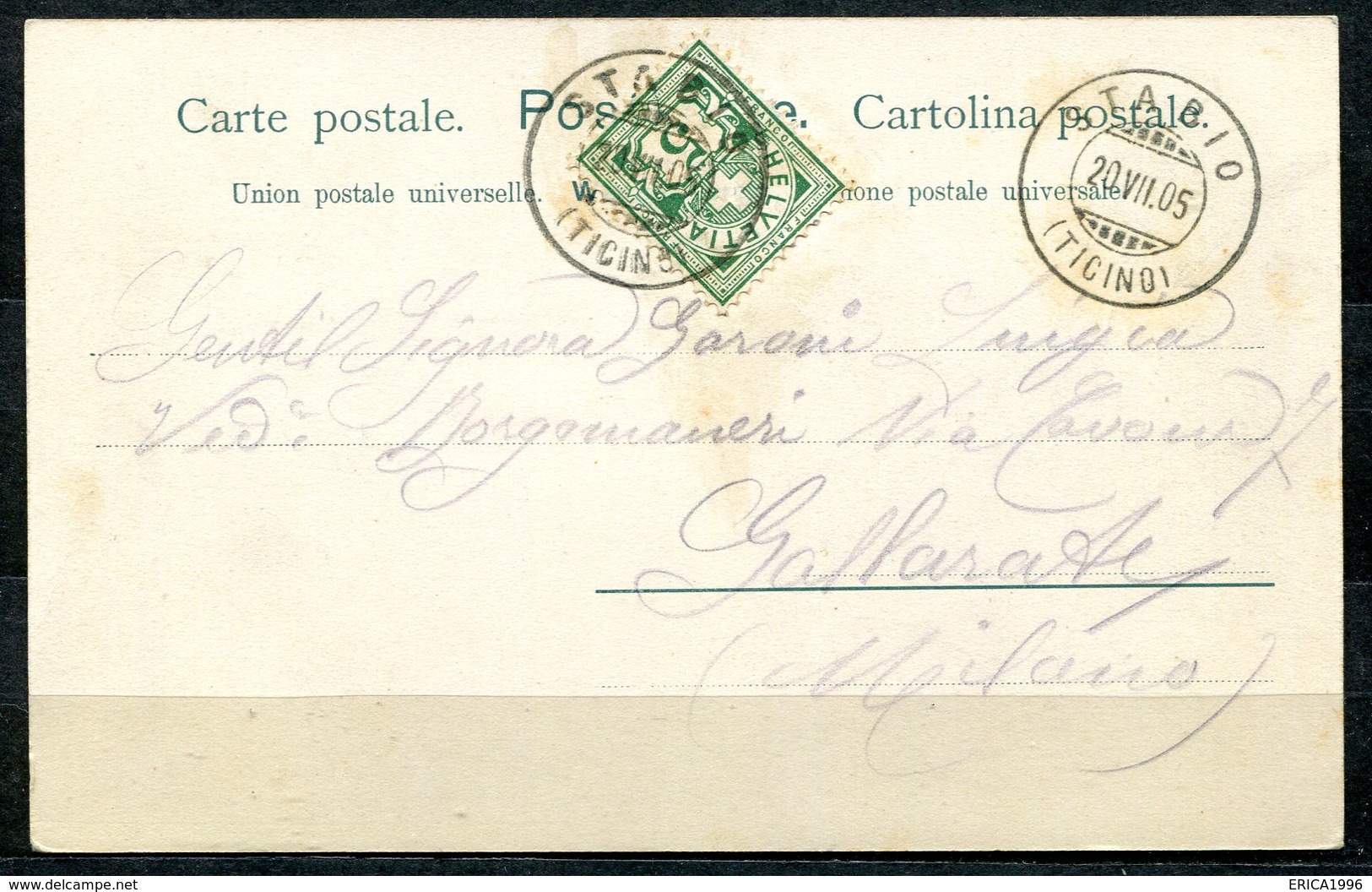 CARTOLINA CV2531 SVIZZERA SWITZERLAND 1905 Stabio Veduta Panoramica, FP, Viaggiata Per L'Italia, Ottime   Condizioni - Stabio