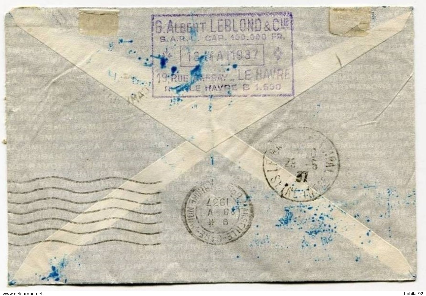 !!! 1ER COURRIER AERIEN CAMEROUN - FRANCE 1937, 1ER VOYAGE CONGO - SENEGAL - FRANCE - Covers & Documents