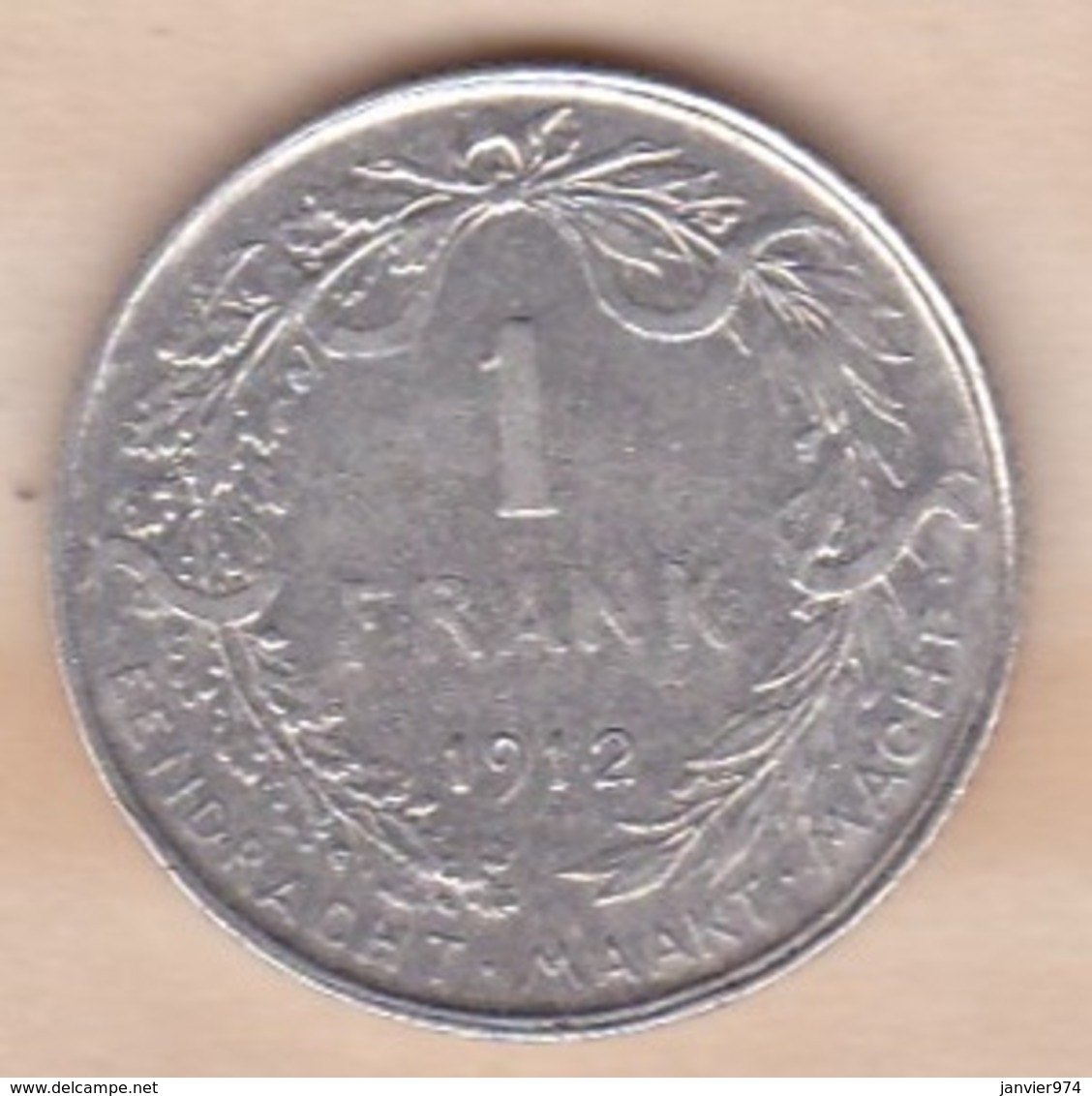 BELGIQUE. 1 Frank 1912. ALBERT I. Légende Flamand. ARGENT - 1 Franc