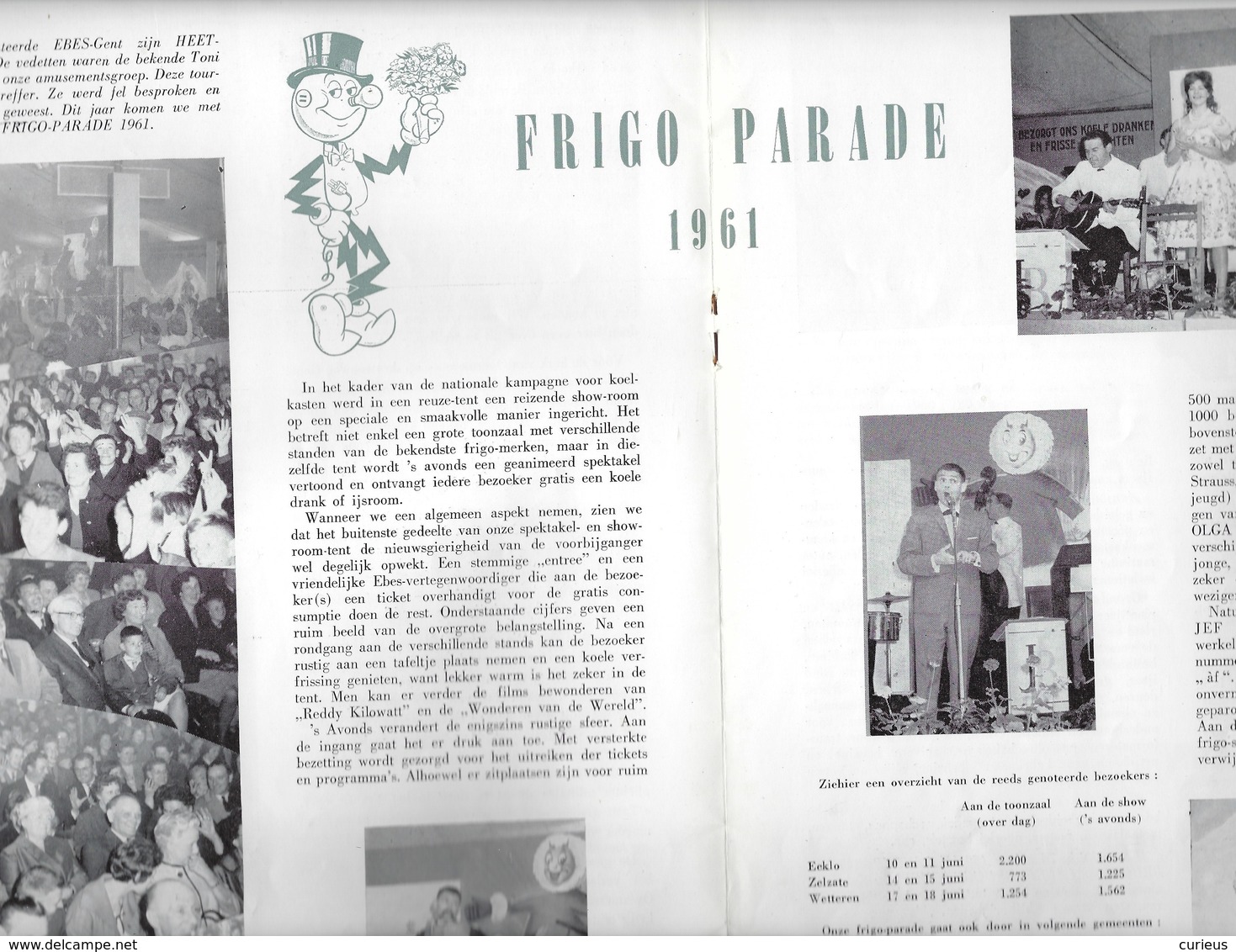 MAGAZINE * U EN ... EBES GENT * ART. : RODENHUIZE - OVERMERE - FRIGO PARADE 1961 - PERSONEEL ENZ .. *PP * 27.5 X 21.5 CM - Gent