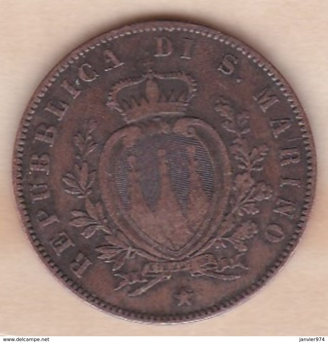 REPUBBLICA DI SAN MARINO. 5 CENTESIMI 1864 M - Saint-Marin