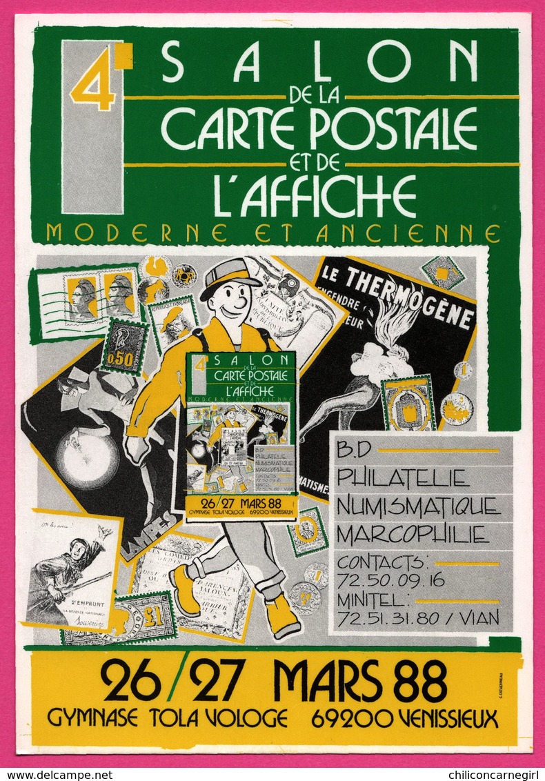 Cp Bourses Et Salons De Collections - Vénissieux - Philatélie - 4e Salon De La Carte Postale Et De L'affiche - 1988 - Bourses & Salons De Collections