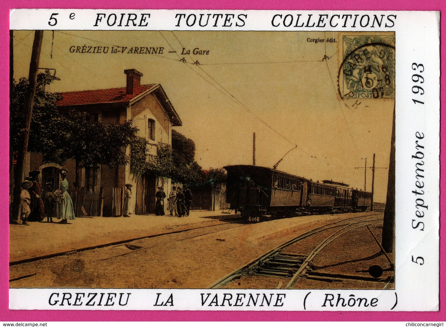 Cp Bourses Et Salon De Collections - Grézieu La Varenne - La Gare - Train - Photo Jean Louis BESSENAY - 1993 - Bourses & Salons De Collections