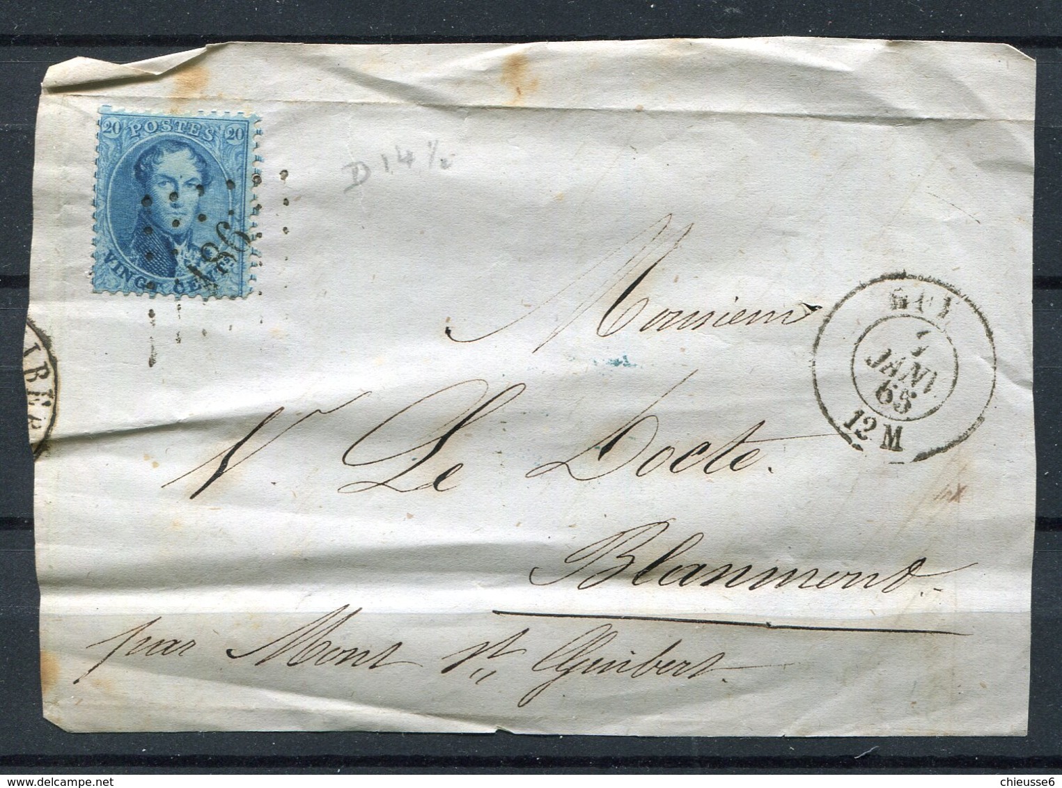 N° 15 Ob Sur Devant De Lettre - 1849-1865 Medaillen (Sonstige)