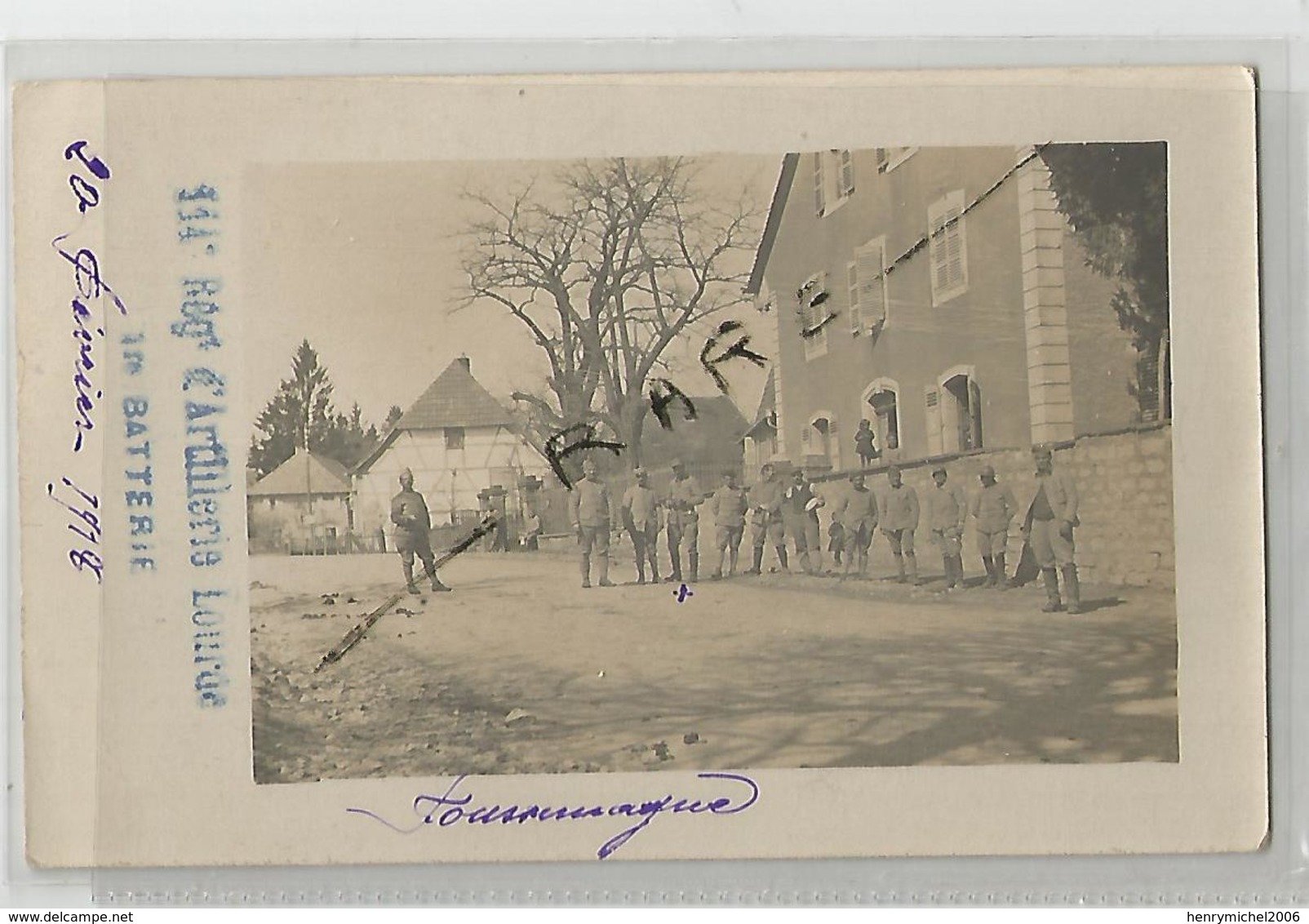 90 - Territoire De Belfort - Foussemagne 1918 Cachet 114 Regt D'artillerie Lourde Carte Photo - Sonstige & Ohne Zuordnung