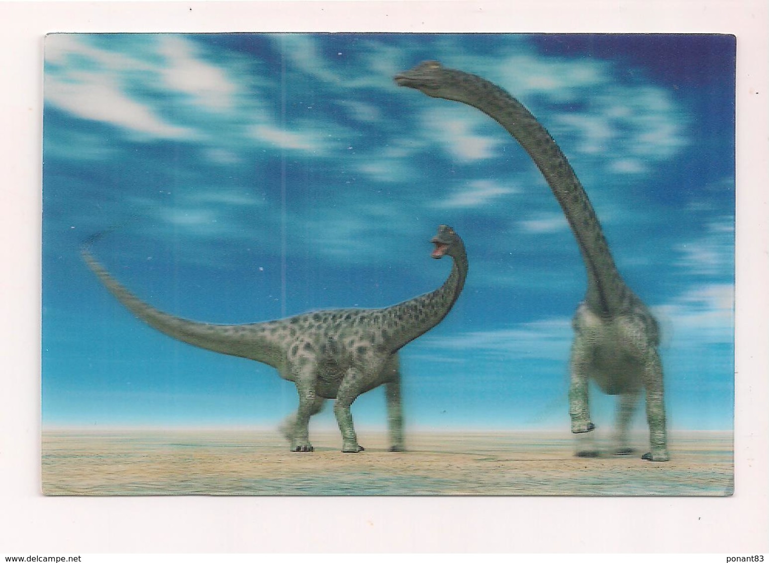 Carte 3D  Collection - Carte Lenticulaire -  Dinosaures Diplodocus - - Autres & Non Classés