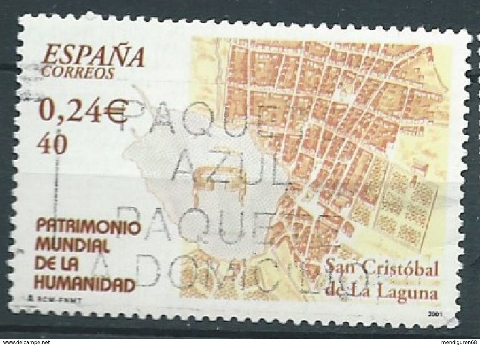 SPANIEN ESPAGNE SPAIN ESPAÑA 2001 FROM HUMAN HERITAGE M/S:SAN CRISTOBAL DE LA LAGUNA ED 3846 YV 3401 MI 3681 SC 3130D - Gebraucht