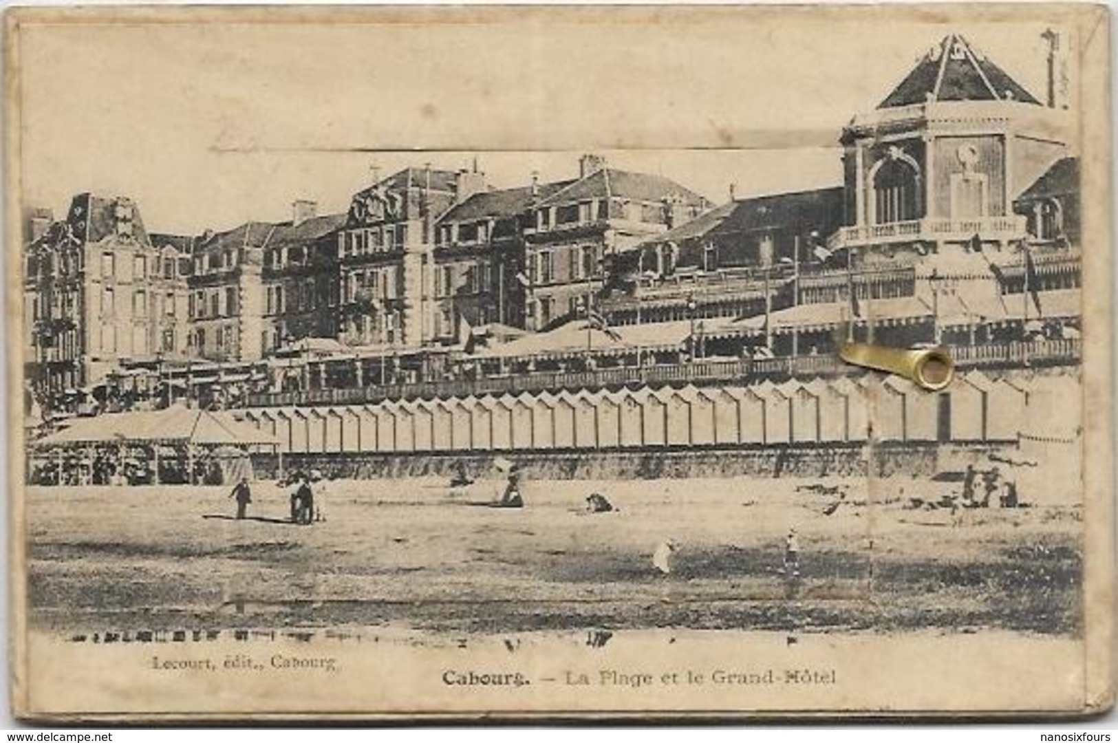 14. CABOURG.  CARTE A SYSTEME.  LA PLAGE ET LE GRAND HOTEL - Cabourg