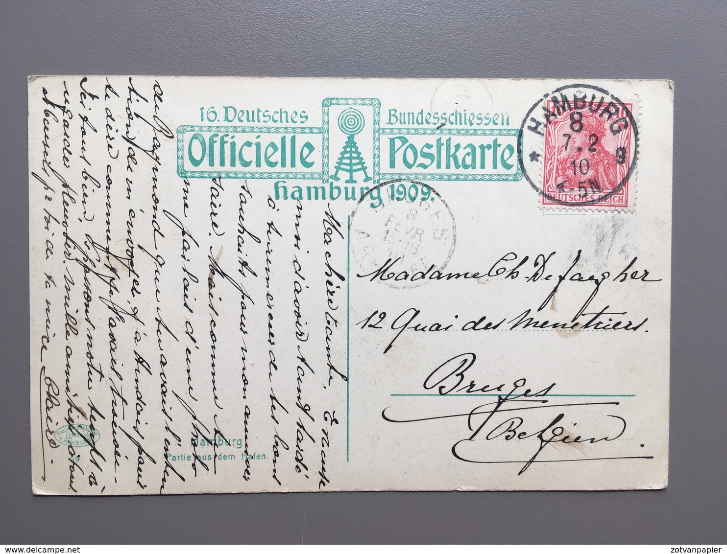 HAMBURG - 16. Deutsches Bundesschiessen - 1909 - Officielle Postkarte - Autres & Non Classés