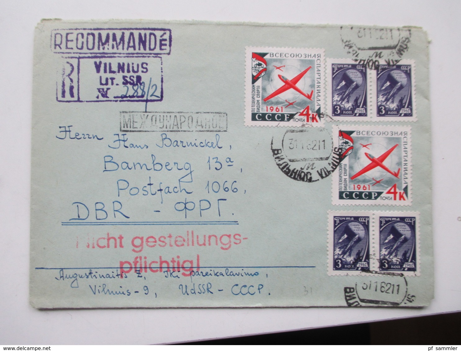 Russland / UDSSR 1960-80er Jahre Belegeposten 165 Stk. Auch Gebiete Ukraine / SSR Lettonie. Rote u. Violette Stempel.