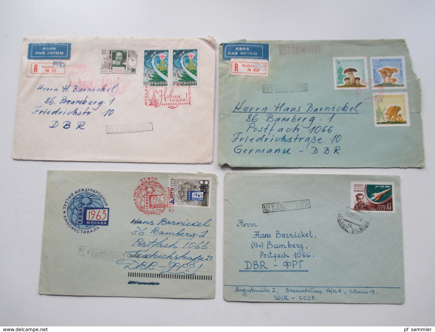 Russland / UDSSR 1960-80er Jahre Belegeposten 165 Stk. Auch Gebiete Ukraine / SSR Lettonie. Rote u. Violette Stempel.