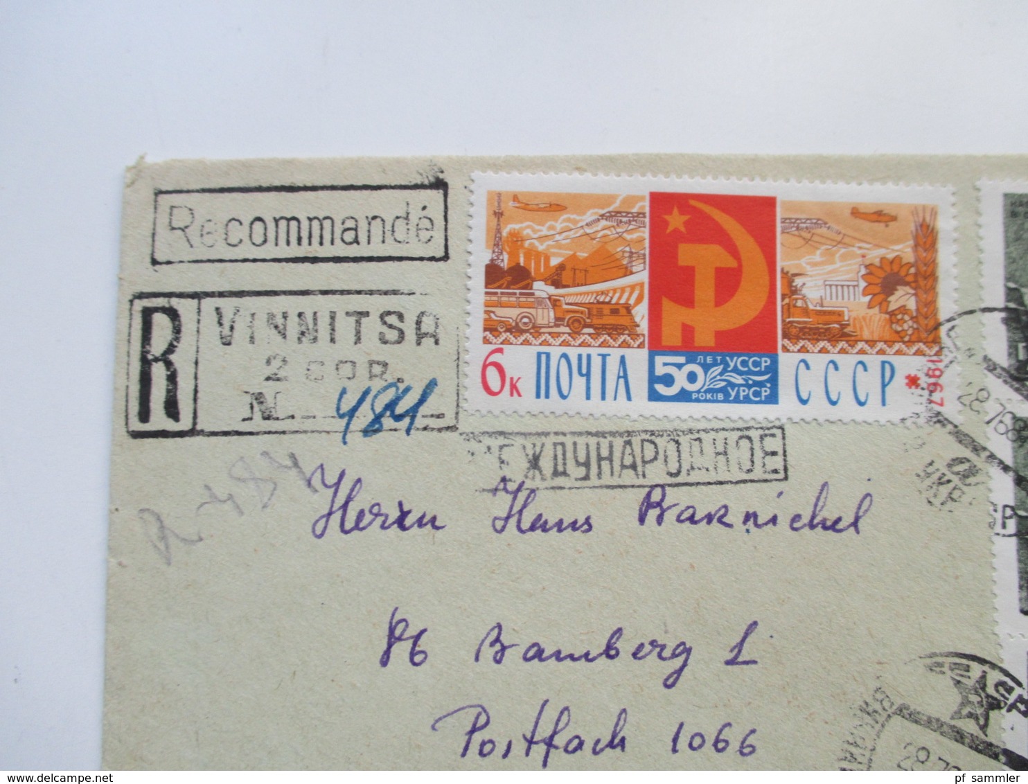 Russland / UDSSR 1960-80er Jahre Belegeposten 165 Stk. Auch Gebiete Ukraine / SSR Lettonie. Rote u. Violette Stempel.