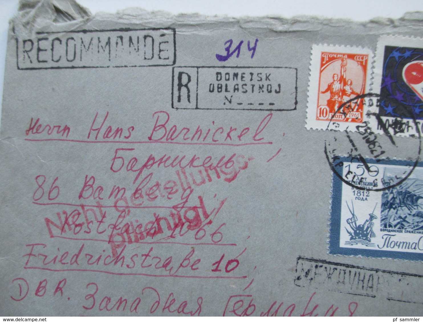 Russland / UDSSR 1960-80er Jahre Belegeposten 165 Stk. Auch Gebiete Ukraine / SSR Lettonie. Rote u. Violette Stempel.