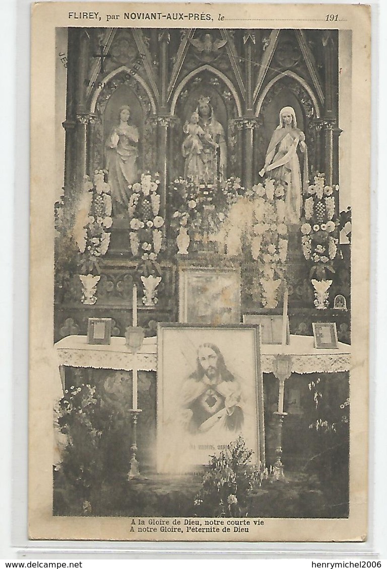 54 - Flirey Par Noviant Aux Prés église Autel A La Gloire De Dieu Sacré Coeur 1915 - Other & Unclassified